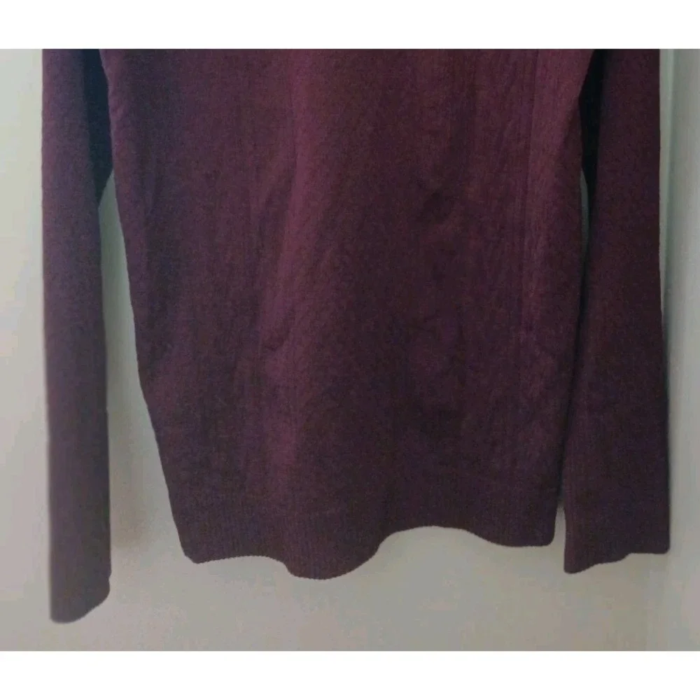 Lululemon Rest Less Mock Neck Top Est Size 12 Dark Adobe Red Textured L/S Active